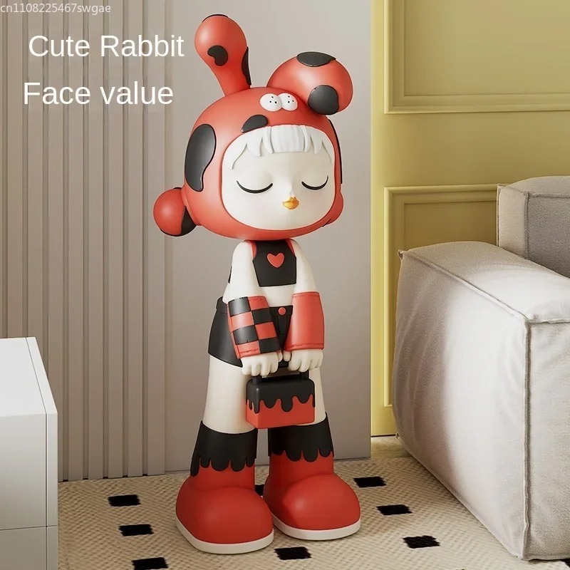 Resin Art Home Decor - รูปปั้นการ์ตูนสาวศิลปะ โมเดลตัวละครแฟชั่นสำหรับตกแต่งภายใน งานฝีมือเรซิน ของตกแต่งร้านค้าและสำนักงาน ของตกแต่งบ้านสไตล์โมเดิร์น