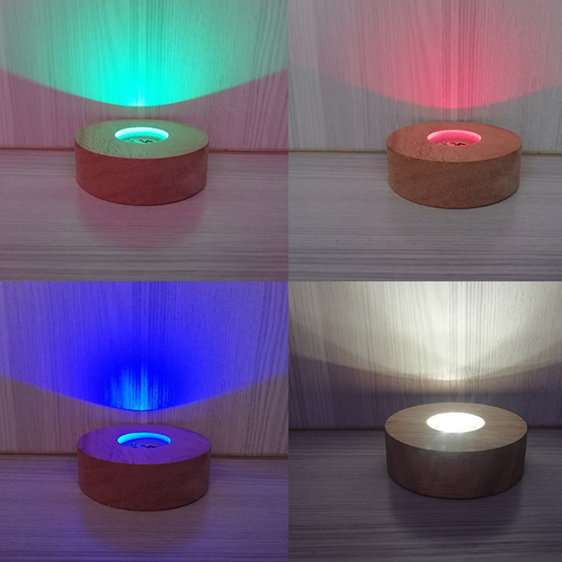 Resin Art Stand - ไฟ LED ไม้ทรงกลม8ซม. สำหรับ3D โต๊ะขาตั้งฐานเครื่องประดับศิลปะทำจากเรซินแก้วฐานคริสตัล lampu