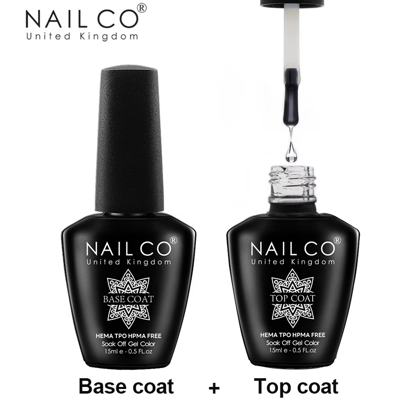Resin Art Varnish - NAILCO 15 มล. ท็อปโค้ทและเบสโค้ท เจลเพ้นท์เล็บ ยูวี