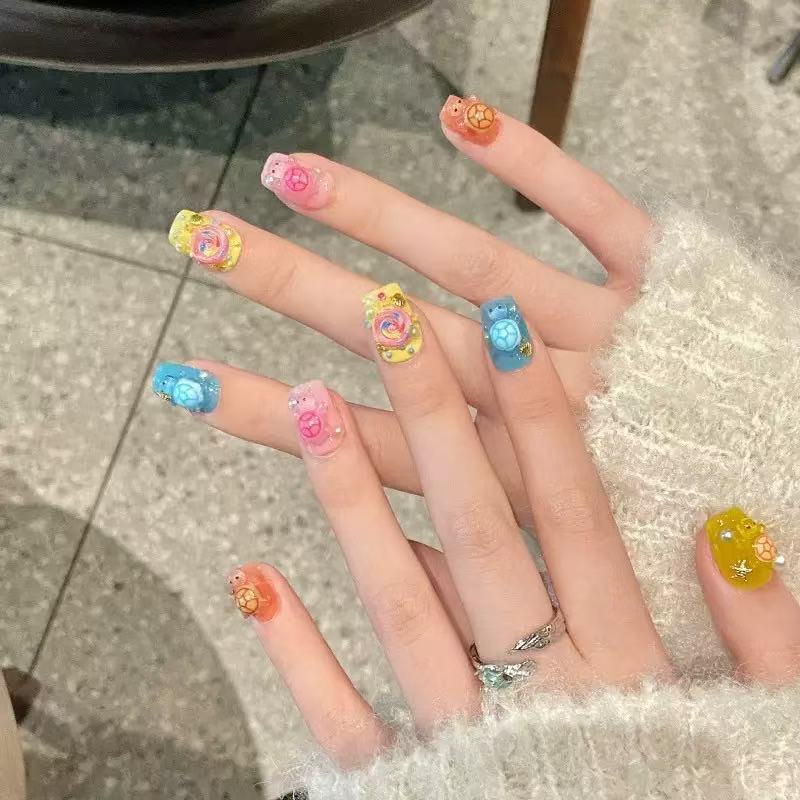 Resin Art Diy - 100 ชิ้นจี้เรซินรูปเต่าหลากสีแบบแบนสำหรับตกแต่งเคสโทรศัพท์ งานศิลปะเล็บ และงานฝีมือ DIY
