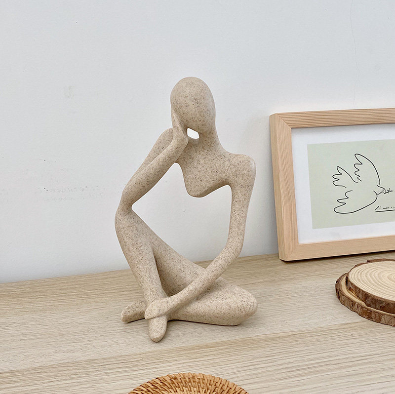 Resin Art Instagram - ของตกแต่งบ้านสไตล์อินสตาแกรม รูปปั้นนักคิดเชิงนามธรรม สำหรับตกแต่งห้องนั่งเล่น ของตกแต่งบ้านที่สร้างสรรค์ ทันสมัย และเรียบง่าย