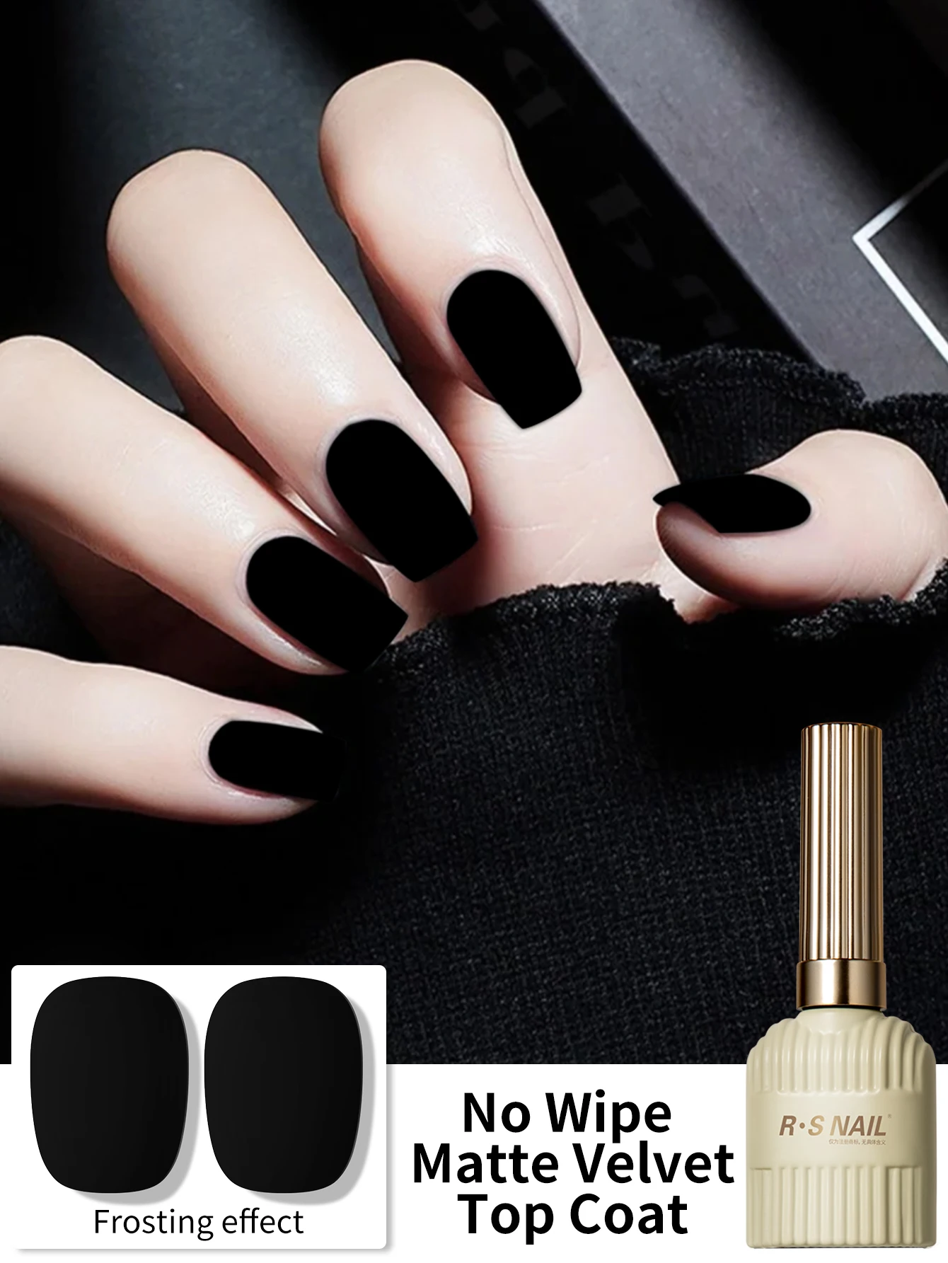 Resin Art Varnish - RSNAIL 12 กรัม ท็อปโค้ทเนื้อกำมะหยี่แบบด้าน เจลยูวีสำหรับทาเล็บ ล้างออกได้