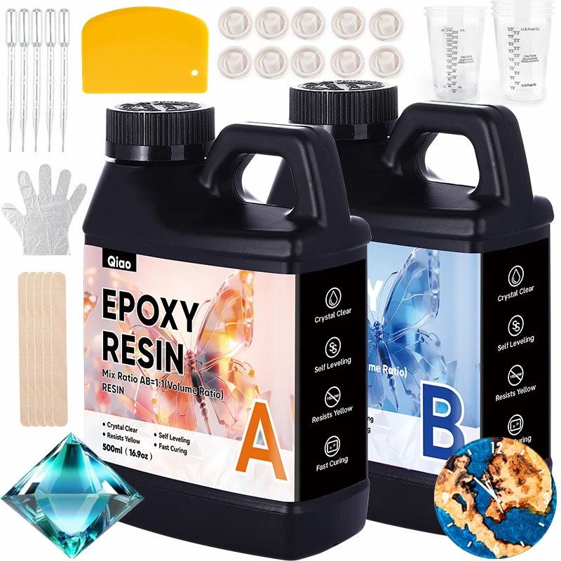 Resin Art Easy - ชุดเรซิ่นอีพ็อกซี่ใสป้องกันการเหลือง ผสมง่าย ไม่มีฟองอากาศ สำหรับงานศิลปะเรซิ่น เครื่องประดับ และงานหล่อ