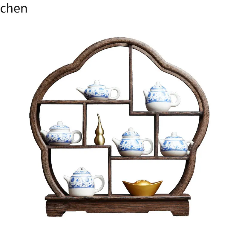 Resin Art Home Decor - 7.15-c13 ร้านน้ำชาเรโทรเซน กาน้ำชาสีน้ำเงินขาว ของตกแต่งบ้าน ห้องนั่งเล่น ของประดับศิลปะ
