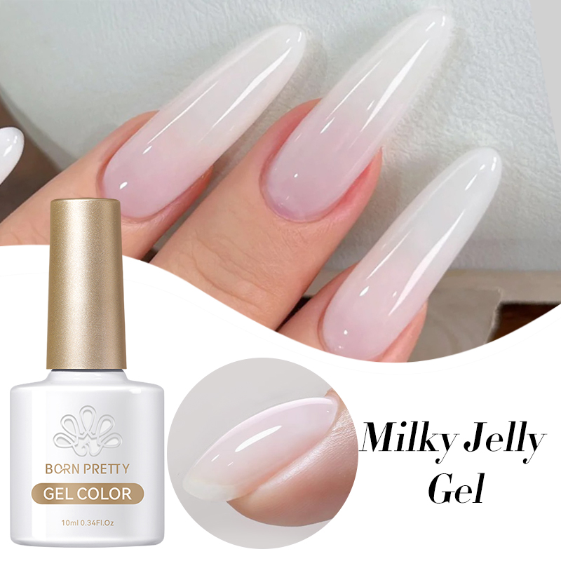 Resin Art Varnish - BORN PRETTY 10ml Milky Jelly สีขาวเจลเล็บโปร่งแสงกึ่งถาวร