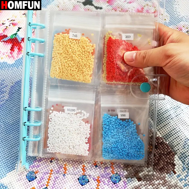 Resin Art Guide Book - HOMFUN 113pcs ภาพวาดเพชรเก็บหนังสือสีม่วง/สีเขียว/สีขาว/สีชมพู/สีเหลือง/สีฟ้ากรอบโลหะเปิดขนาดใหญ่สะดวกกระเป๋าชุดเครื่องมือ
