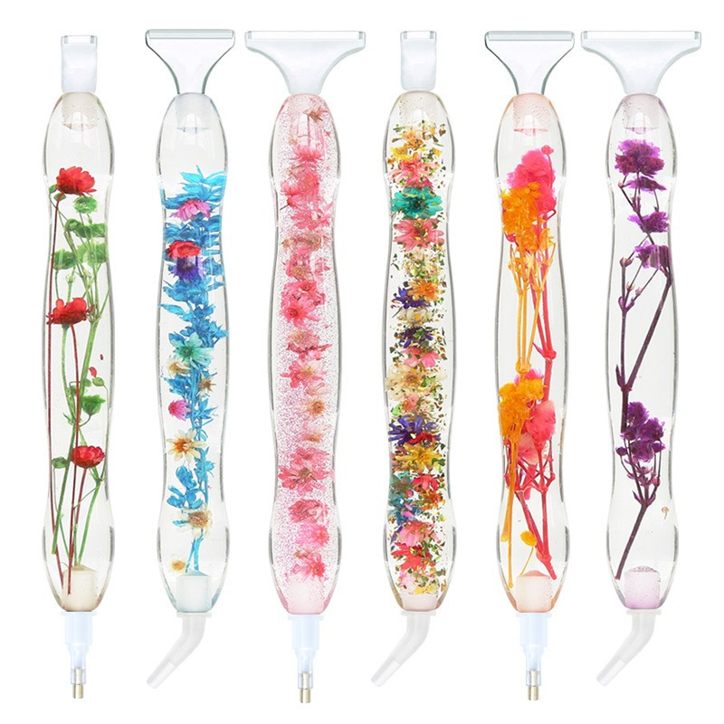 Resin Art Diy - ชุดปากกาเพชรเรซิ่น 5 มิติ ลายดอกไม้ 1 ชุด,