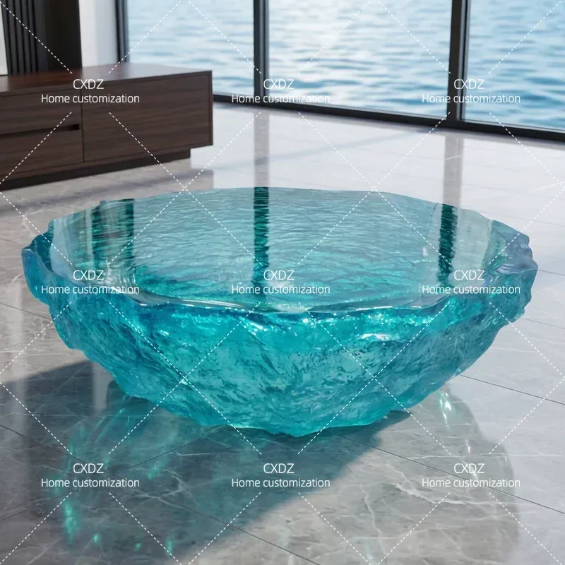 โต๊ะกาแฟทรงกลมเรซินอีพ็อกซี่ใส - Resin Art Coffee Table บทวิจารณ์และราคา