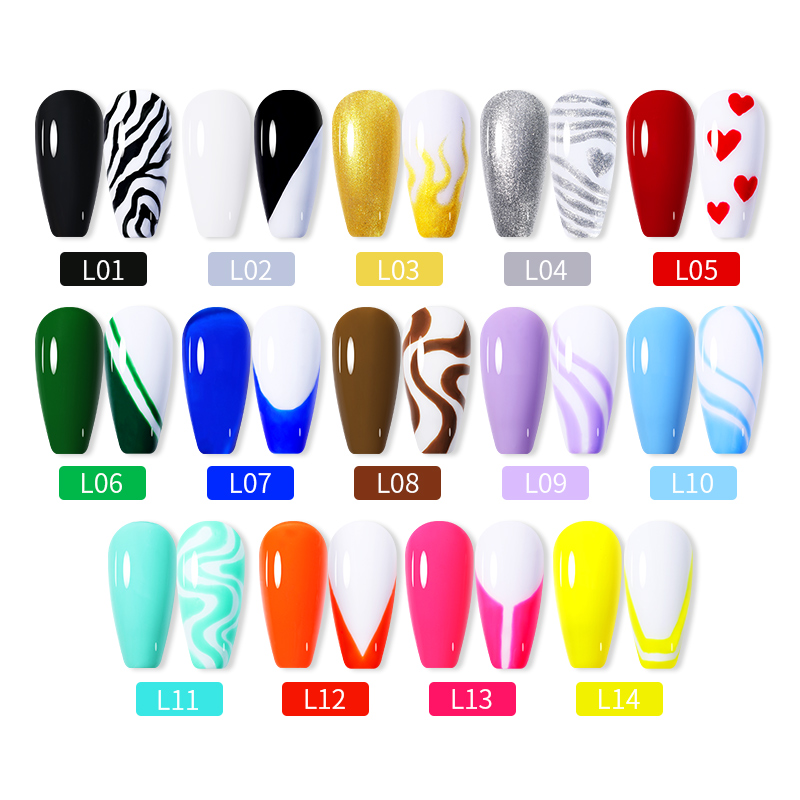 LILYCUTE 5ml สีขาวสีดํา Liner  - Resin Art Varnish บทวิจารณ์และราคา