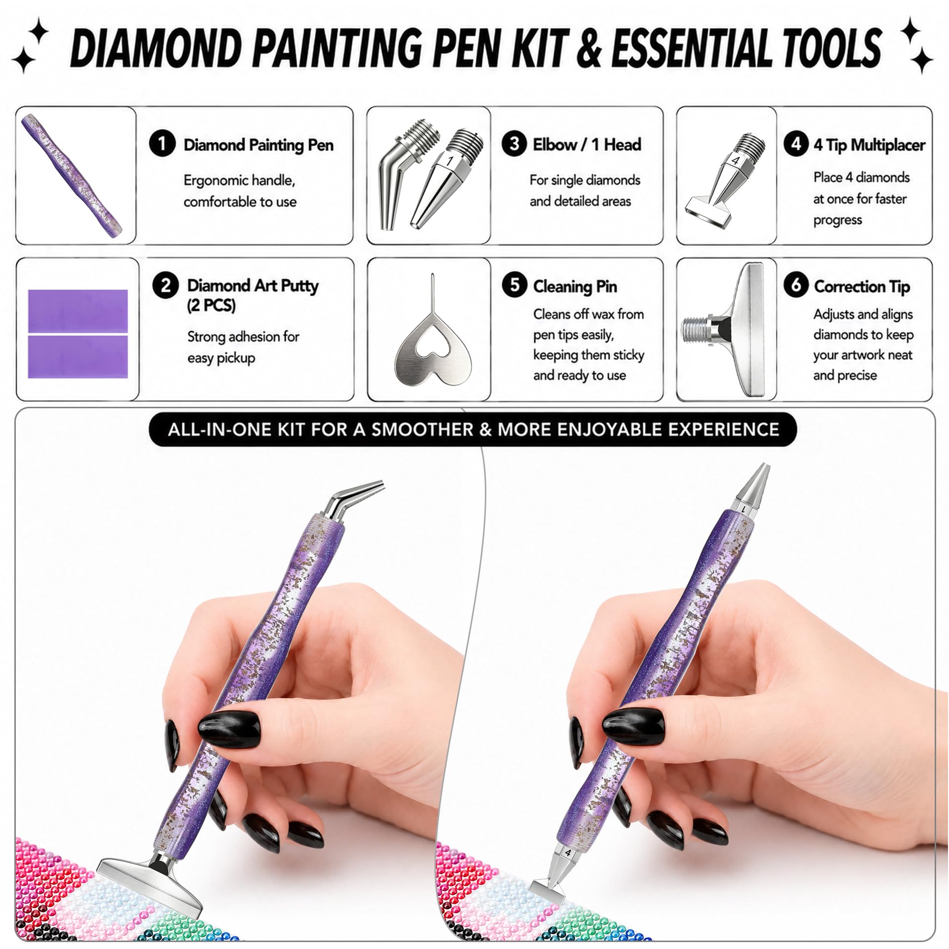 ปากกาสำหรับงานเพ้นท์เพชร ปลายโ - Resin Art Diy บทวิจารณ์และราคา